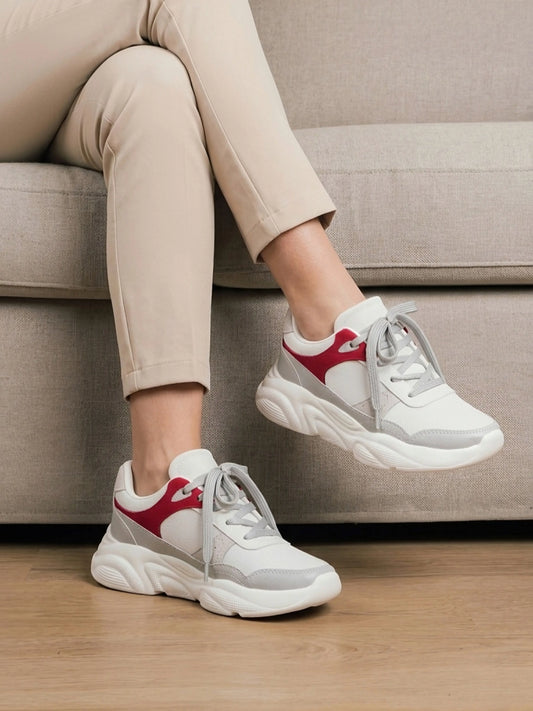 seattle gris con rojo para mujer