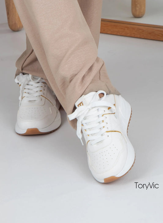 tenis, botines, sandalias y zapatos para mujer en colombia. granada blanco dorado 2