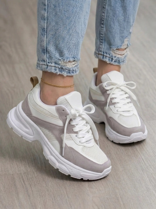 tenis de mujer kendal blanco gris