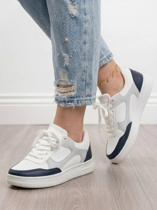 tenis mujer tany blanco azul
