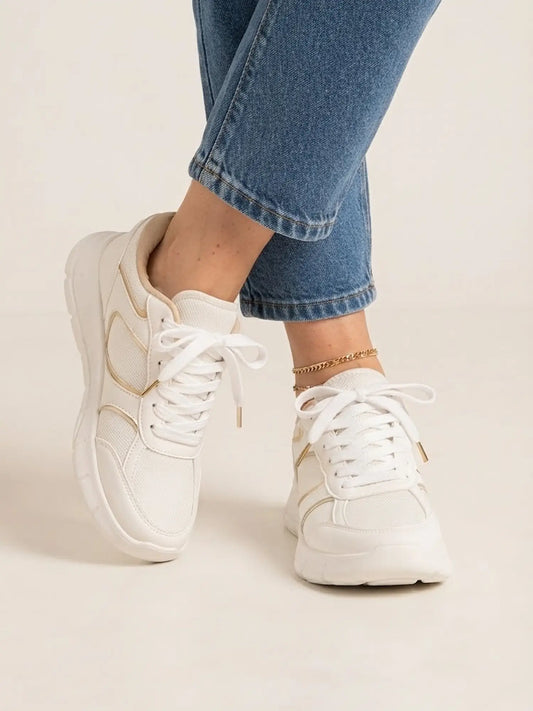 tenis para mujer montana blanco dorado 6