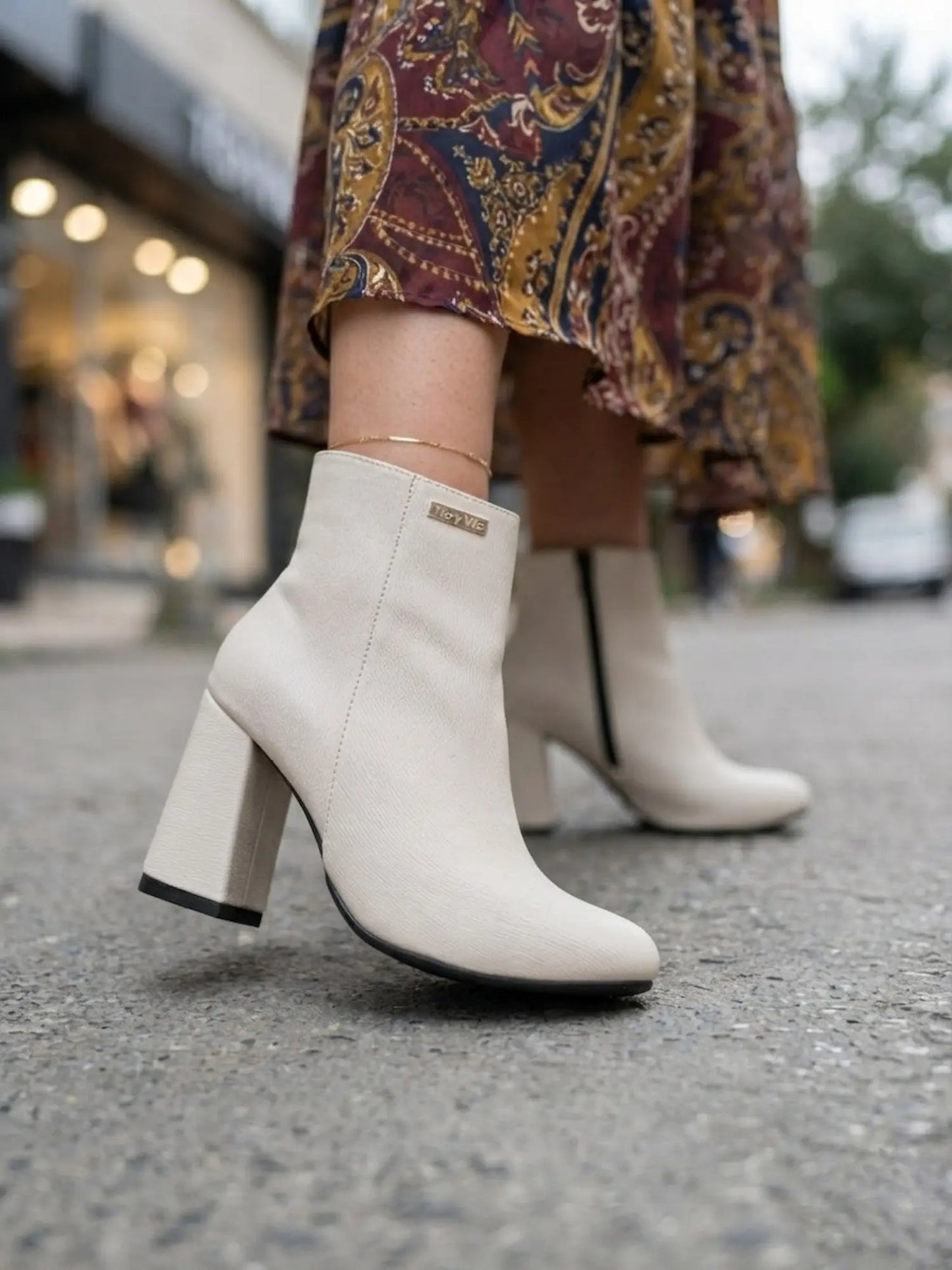 botines de mujer cairo crema 1