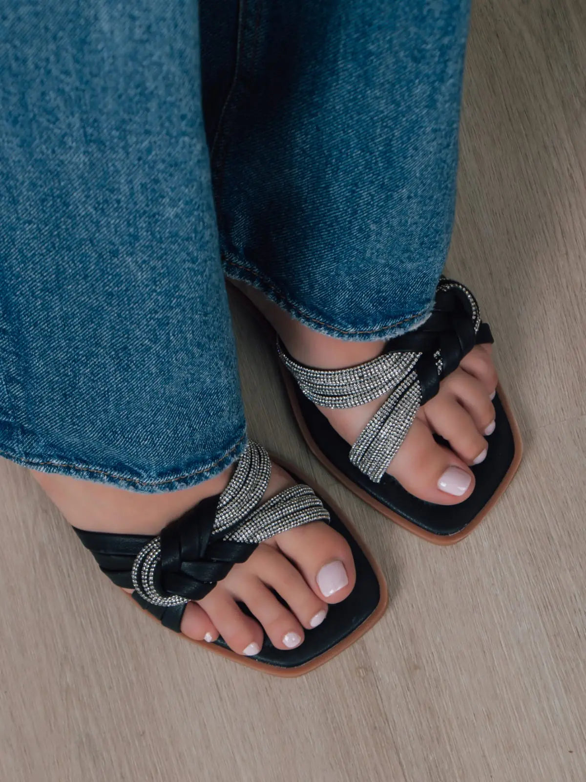 sandalias para mujer fancy negro 2