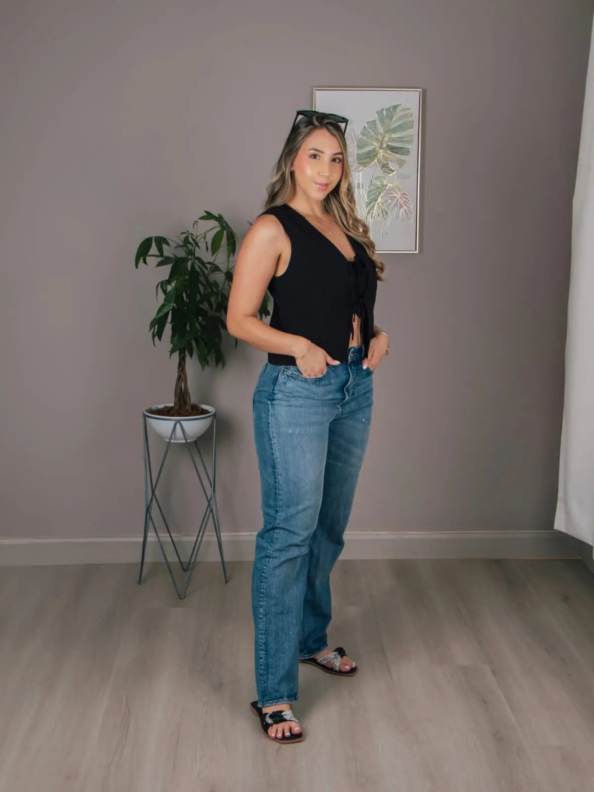 sandalias para mujer fancy negro 3