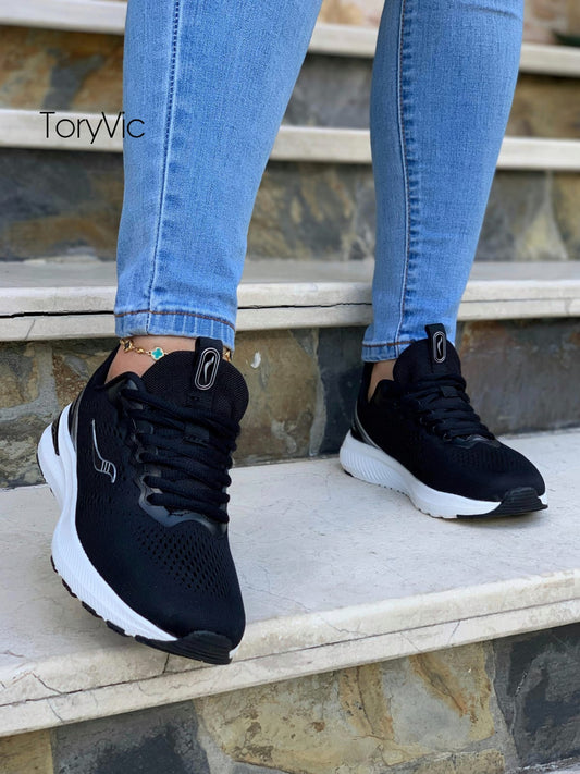 Tenis de mujer Berlin negro blanco