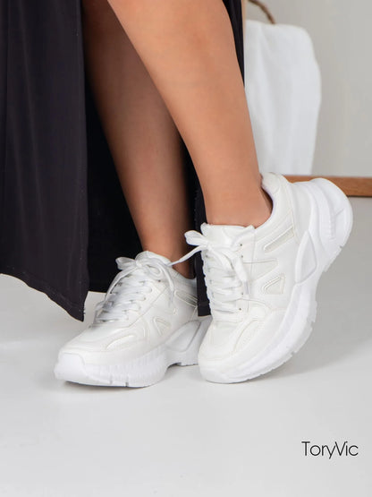 tenis, botines, sandalias y zapatos para mujer en colombia. carmina todo blanco 1
