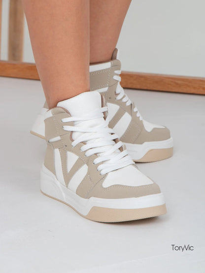 tenis, botines, sandalias y zapatos para mujer en colombia. chicago blanco beige 1