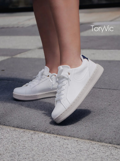 tenis, botines, sandalias y zapatos para mujer en colombia. gaby blanco azul 2