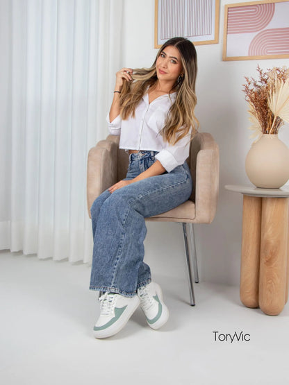 tenis, botines, sandalias y zapatos para mujer en colombia. niza blanco menta 3