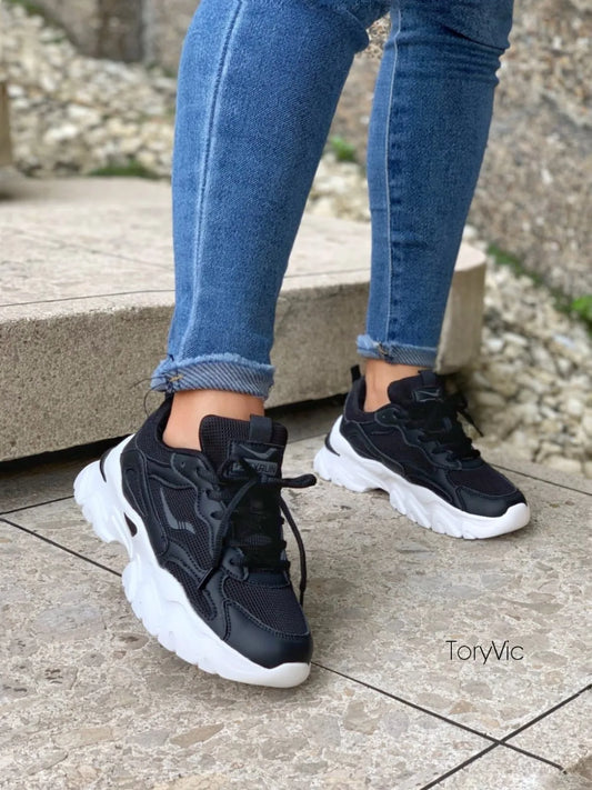 tenis, botines, sandalias y zapatos para mujer en colombia. tokio negro blanco