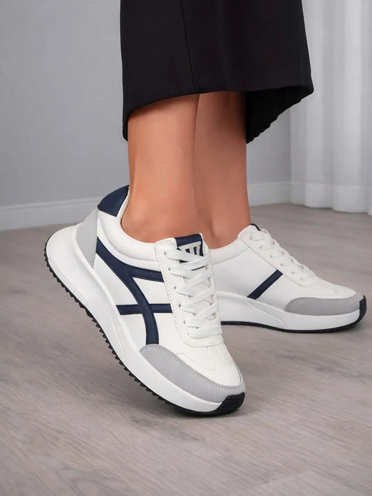 tenis de mujer kansas blanco azul