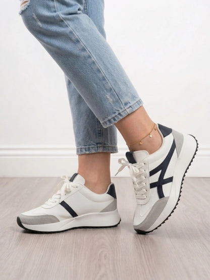 tenis de mujer kansas blanco azul 2