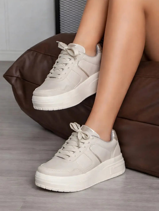 tenis de mujer lucca crema 