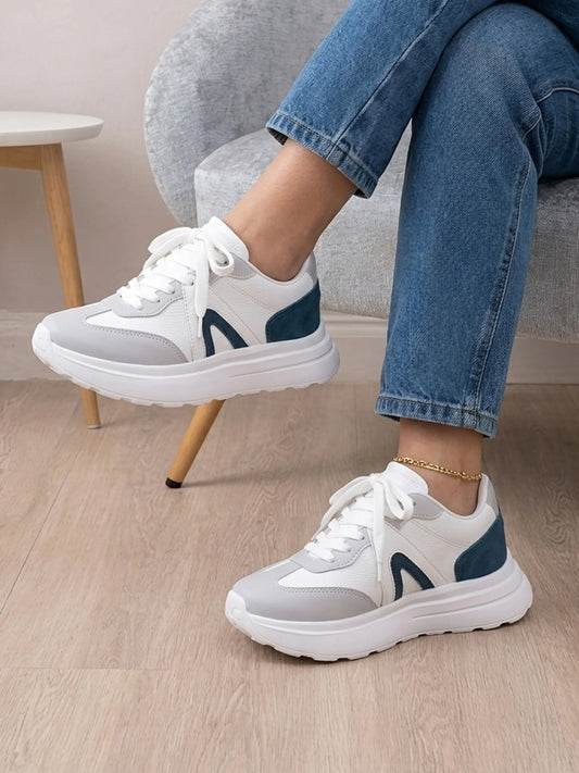 tenis de mujer neveda blanco azul 6