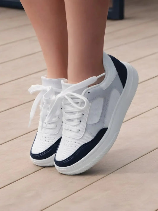 tenis de mujer tany blanco azul