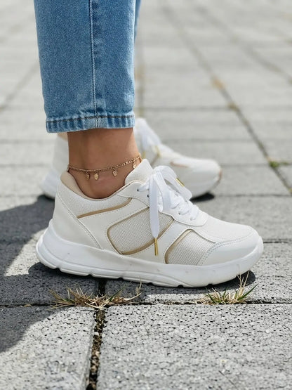 tenis para mujer montana blanco dorado 1