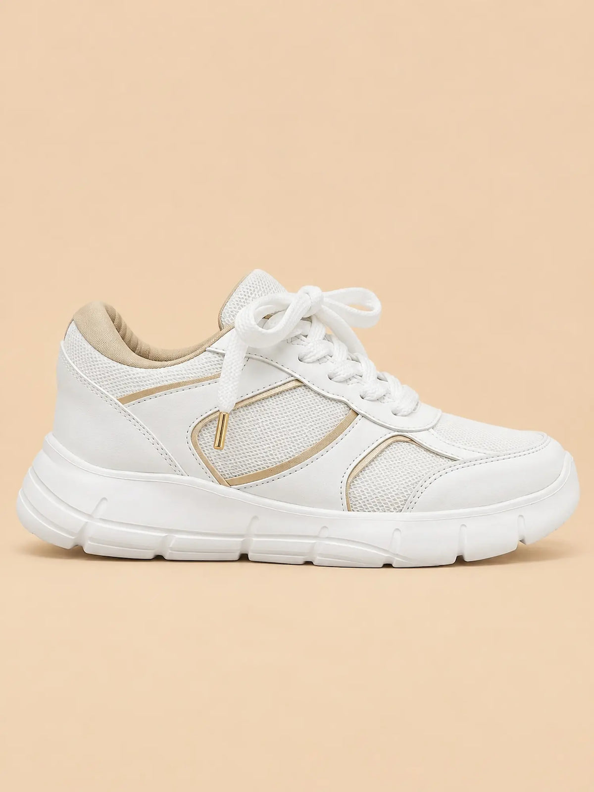 tenis para mujer montana blanco dorado 5