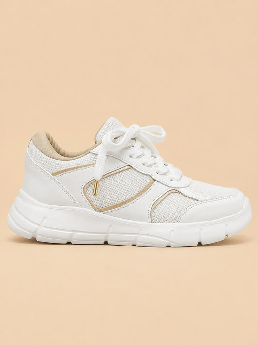 tenis para mujer montana blanco dorado 5