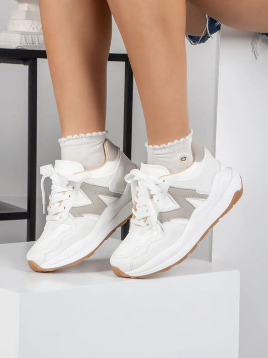 tenis para mujer nasara blanco gris 
